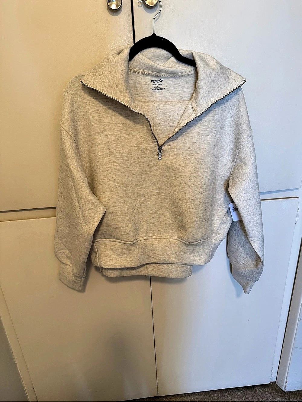 Old Navy Bounce Fleece Half-Zip Pullover Sweatshirt Gray Small